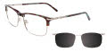 Takumi TK1152 With Magnetic Clip-On Lens Demi Brown & Matte Steel with polarized clip on lens (15) Eyeglasses - Color Image