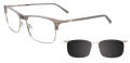 Takumi TK1152 With Magnetic Clip-On Lens Light Grey & Matte Steel with polarized clip on lens (20) Eyeglasses - Color Image