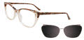 Takumi TK1157 With Magnetic Clip-On Lens Brown Marbled & Crystal Light Brown (010) Eyeglasses - Color Image