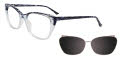 Takumi TK1157 With Magnetic Clip-On Lens Blue Marbled & Crystal Light Blue (050) Eyeglasses - Color Image