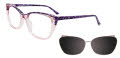 Takumi TK1157 With Magnetic Clip-On Lens Purple Marbled & Crystal Light Pink (080) Eyeglasses - Color Image