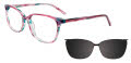 Takumi TK1161 With Magnetic Clip-On Lens Pink & Teal Marbled (030) Eyeglasses - Color Image