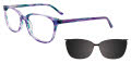 Takumi TK1161 With Magnetic Clip-On Lens Purple & Green Marbled (080) Eyeglasses - Color Image