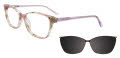 Takumi TK1162 With Magnetic Clip-On Lens Crystal Light Pink & Light Grey Marbled (30) Eyeglasses - Color Image