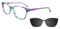 Takumi TK1162 With Magnetic Clip-On Lens Purple & Teal (80) Eyeglasses - Color Image