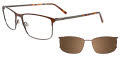 Takumi TK1163 With Magnetic Clip-On Lens Satin Brown & Dak Steel (010) Eyeglasses - Color Image