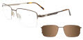 Takumi TK1166 With Magnetic Clip-On Lens Matte Dark Brown & Matte Silver (10) Eyeglasses - Color Image