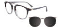 Takumi TK1169 With Magnetic Clip-On Lens Crystal Grey & Shiny Grey & Marbled Dark Grey (020) Eyeglasses - Color Image