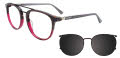 Takumi TK1169 With Magnetic Clip-On Lens Shiny Black & Dark Pink & Pink Marbled (090) Eyeglasses - Color Image