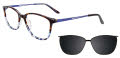 Takumi TK1170 With Magnetic Clip-On Lens Blue Marbled & Demi Amber (050) Eyeglasses - Color Image