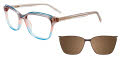 Takumi TK1172 With Magnetic Clip-On Lens Crystal Light Brown & Salmon & Turquoise (010) Eyeglasses - Color Image