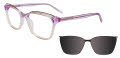 Takumi TK1172 With Magnetic Clip-On Lens Crystal Light Purple & Crystal & Light Pink & Silver (080) Eyeglasses - Color Image