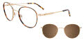Takumi TK1173 With Magnetic Clip-On Lens Shiny Demi Amber & Shiny Gold (010) Eyeglasses - Color Image