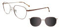 Takumi TK1175 With Magnetic Clip-On Lens Matte Light Brown & Shiny Silver (010) Eyeglasses - Color Image