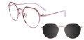 Takumi TK1177 With Magnetic Clip-On Lens Satin Lilas & Pale Lilac (080) Eyeglasses - Color Image