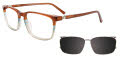 Takumi TK1179 With Magnetic Clip-On Lens Brown & Light Blue & Grey (010) Eyeglasses - Color Image