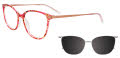 Takumi TK1182 With Magnetic Clip-On Lens Multicolor Pink & Yellow & Brown/Satin Pink (030) Eyeglasses - Color Image