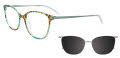 Takumi TK1182 With Magnetic Clip-On Lens Multicolor Mint & Brown & Light Brown/Satin (060) Eyeglasses - Color Image