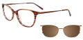 Takumi TK1183 With Magnetic Clip-On Lens Brown Purple Stripes/Satin Brown (010) Eyeglasses - Color Image