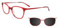 Takumi TK1183 With Magnetic Clip-On Lens Red Brown Stripes/Satin Red (030) Eyeglasses - Color Image