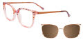 Takumi TK1185 With Magnetic Clip-On Lens Marbled Pink & Crystal Pink (030) Eyeglasses - Color Image