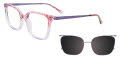 Takumi TK1185 With Magnetic Clip-On Lens Marbled Pink & Crystal Lilac (080) Eyeglasses - Color Image