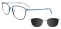 Takumi TK1186 With Magnetic Clip-On Lens Blue & Brown (050) Eyeglasses - Color Image
