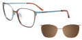 Takumi TK1188 With Magnetic Clip-On Lens Satin Brown & Satin Teal (010) Eyeglasses - Color Image