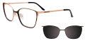 Takumi TK1188 With Magnetic Clip-On Lens Satin Black & Satin Pink Gold (090) Eyeglasses - Color Image