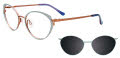 Takumi TK1189 With Magnetic Clip-On Lens Satin Teal & Satin Copper (060) Eyeglasses - Color Image