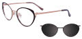 Takumi TK1189 With Magnetic Clip-On Lens Satin black & Satin pink gold (090) Eyeglasses - Color Image