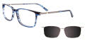 Takumi TK1195 With Magnetic Clip-On Lens Matt Blue & Steel (050) Eyeglasses - Color Image