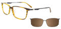 Takumi TK1196 With Magnetic Clip On Lens Brown Striped (010) Eyeglasses - Color Image