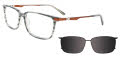 Takumi TK1196 With Magnetic Clip On Lens Grey Striped (020) Eyeglasses - Color Image