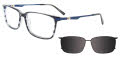 Takumi TK1196 With Magnetic Clip On Lens Black / Blue (090) Eyeglasses - Color Image
