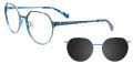 Takumi TK1203 With Magnetic Clip-On Lens Light Blue/Black (050) Eyeglasses - Color Image