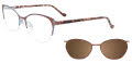 Takumi TK1204 With Magnetic Clip-On Lens Satin Brown & Shiny Blue (010) Eyeglasses - Color Image