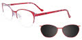 Takumi TK1204 With Magnetic Clip-On Lens Satin Red & Shiny Lilac (030) Eyeglasses - Color Image