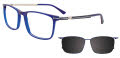 Takumi TK1205 With Magnetic Clip-On Lens Matt Blue (050) Eyeglasses - Color Image
