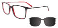 Takumi TK1206 with Clip-On Lens Black & Red (030) Eyeglasses - Color Image