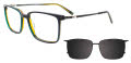 Takumi TK1206 with Clip-On Lens Dark Green & Khaki (060) Eyeglasses - Color Image