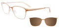 Takumi TK1207 Magnetic Clip-on Lens Brown and Beige (010) Eyeglasses - Color Image