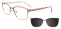 Takumi TK1207 Magnetic Clip-on Lens Steel and Pink (020) Eyeglasses - Color Image