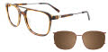 Takumi TK1209 Magnetic Clip-on Lens Brown Havanna and Steel (010) Eyeglasses - Color Image