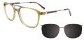Takumi TK1209 Magnetic Clip-on Lens Transparent Khaki and Steel (060) Eyeglasses - Color Image
