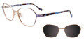 Takumi TK1211 Magnetic Clip-on Lens Sat Gold & Blue / Blue Tort (050) Eyeglasses - Color Image