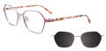 Takumi TK1211 Magnetic Clip-on Lens Sat LT Lilac & Strawberry/ Pink Tort (080) Eyeglasses - Color Image