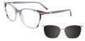 Takumi TK1212 With Magnetic Clip-On Lens Grey & Grey Tortoise / Grey (020) Eyeglasses - Color Image