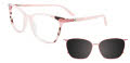 Takumi TK1212 With Magnetic Clip-On Lens Pink & Pink Tortoise (030) Eyeglasses - Color Image