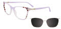Takumi TK1212 With Magnetic Clip-On Lens Lilac & Lilac Tortoise (080) Eyeglasses - Color Image